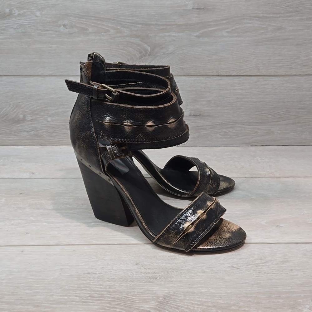 Mia Limited Edition Ankle Back Zip heels Sandals boho hobo moto shoes 8.5